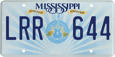 MS license plate LRR644