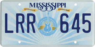 MS license plate LRR645
