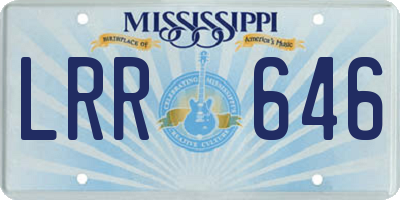 MS license plate LRR646