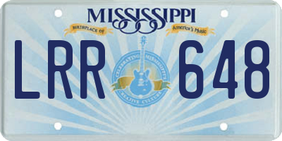 MS license plate LRR648