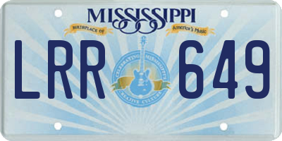 MS license plate LRR649