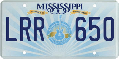 MS license plate LRR650