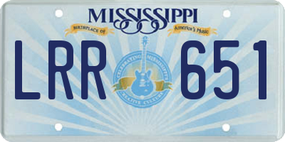 MS license plate LRR651