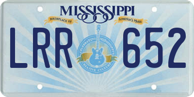 MS license plate LRR652