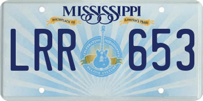 MS license plate LRR653