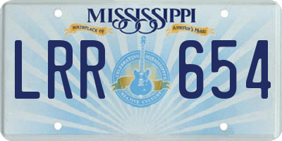 MS license plate LRR654