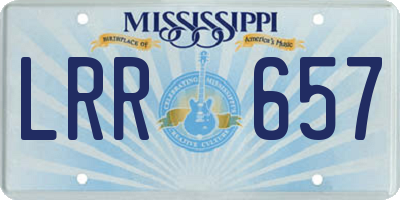 MS license plate LRR657