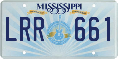 MS license plate LRR661