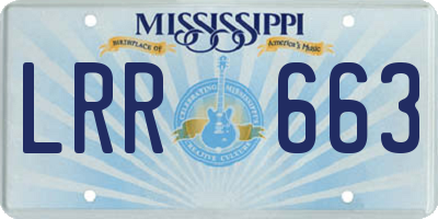 MS license plate LRR663