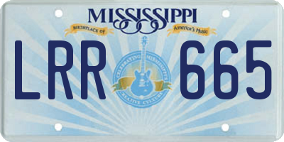 MS license plate LRR665