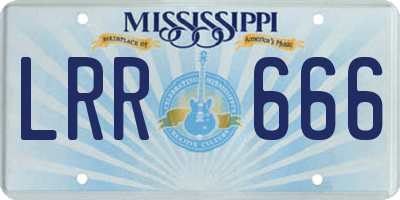 MS license plate LRR666