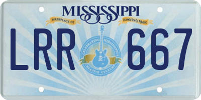 MS license plate LRR667