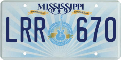 MS license plate LRR670