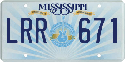 MS license plate LRR671