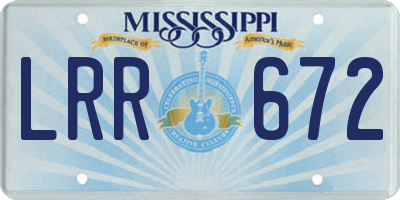 MS license plate LRR672