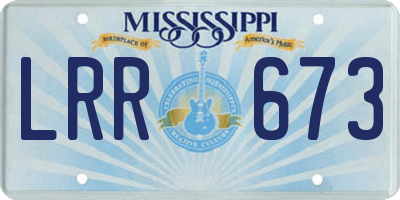 MS license plate LRR673
