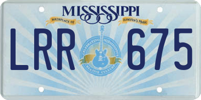 MS license plate LRR675
