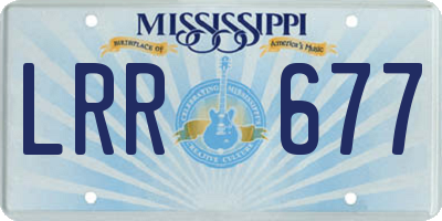 MS license plate LRR677