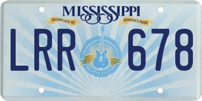 MS license plate LRR678