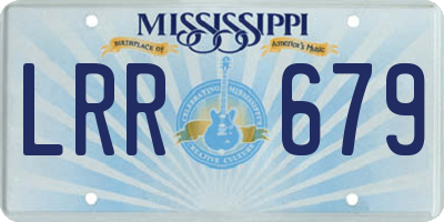 MS license plate LRR679