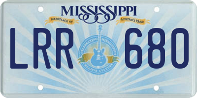 MS license plate LRR680