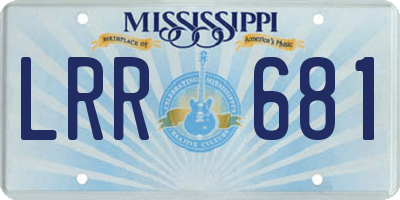 MS license plate LRR681