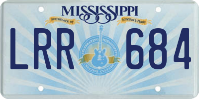 MS license plate LRR684