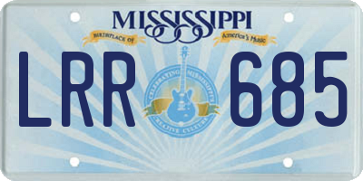 MS license plate LRR685