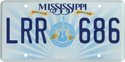 MS license plate LRR686