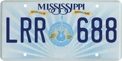 MS license plate LRR688