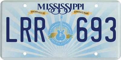 MS license plate LRR693