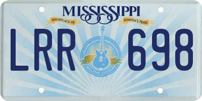 MS license plate LRR698