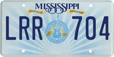 MS license plate LRR704