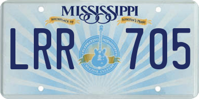 MS license plate LRR705