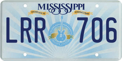 MS license plate LRR706