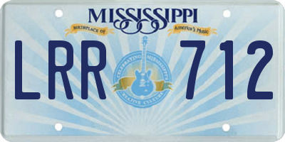 MS license plate LRR712
