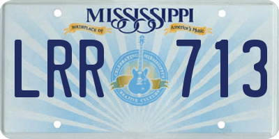 MS license plate LRR713