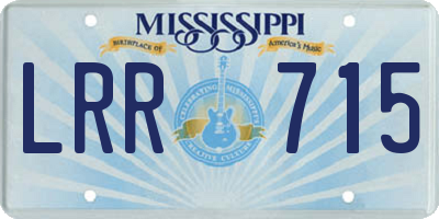 MS license plate LRR715