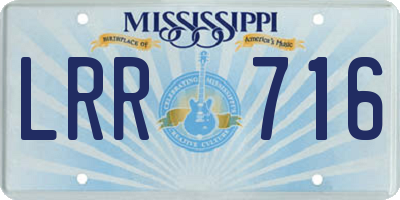 MS license plate LRR716