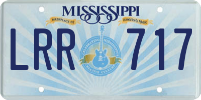 MS license plate LRR717