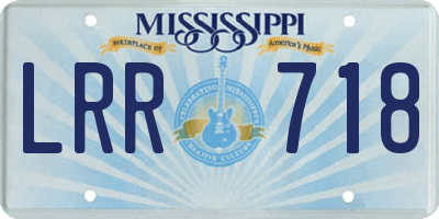 MS license plate LRR718
