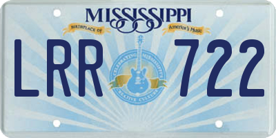MS license plate LRR722