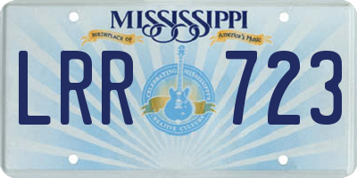 MS license plate LRR723