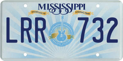 MS license plate LRR732