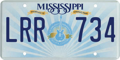MS license plate LRR734