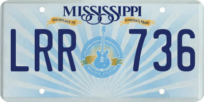 MS license plate LRR736