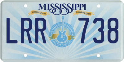 MS license plate LRR738