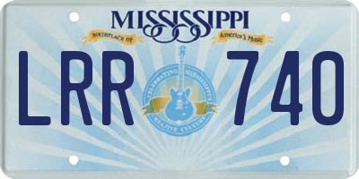MS license plate LRR740