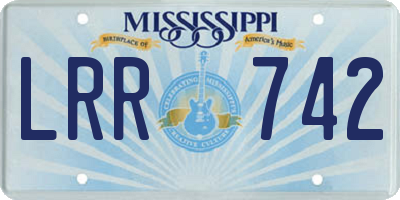 MS license plate LRR742