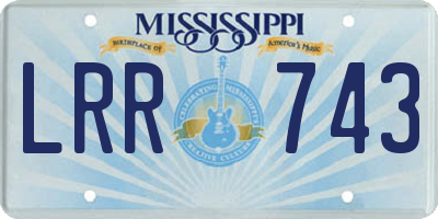 MS license plate LRR743